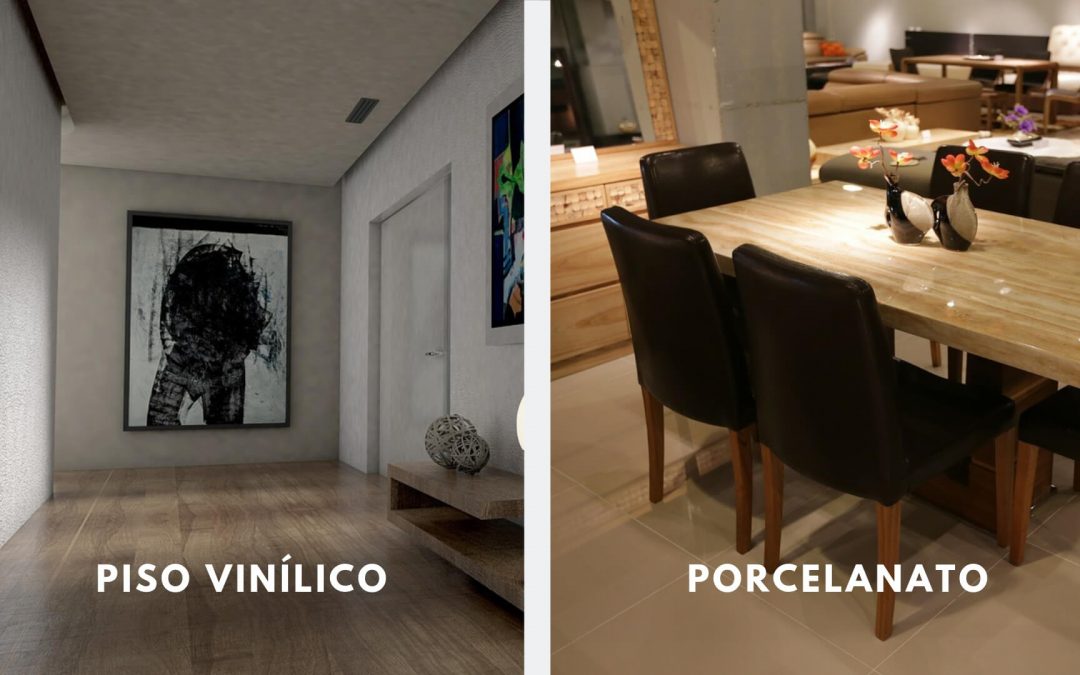Quais são as principais diferenças entre piso vinílico e porcelanato?