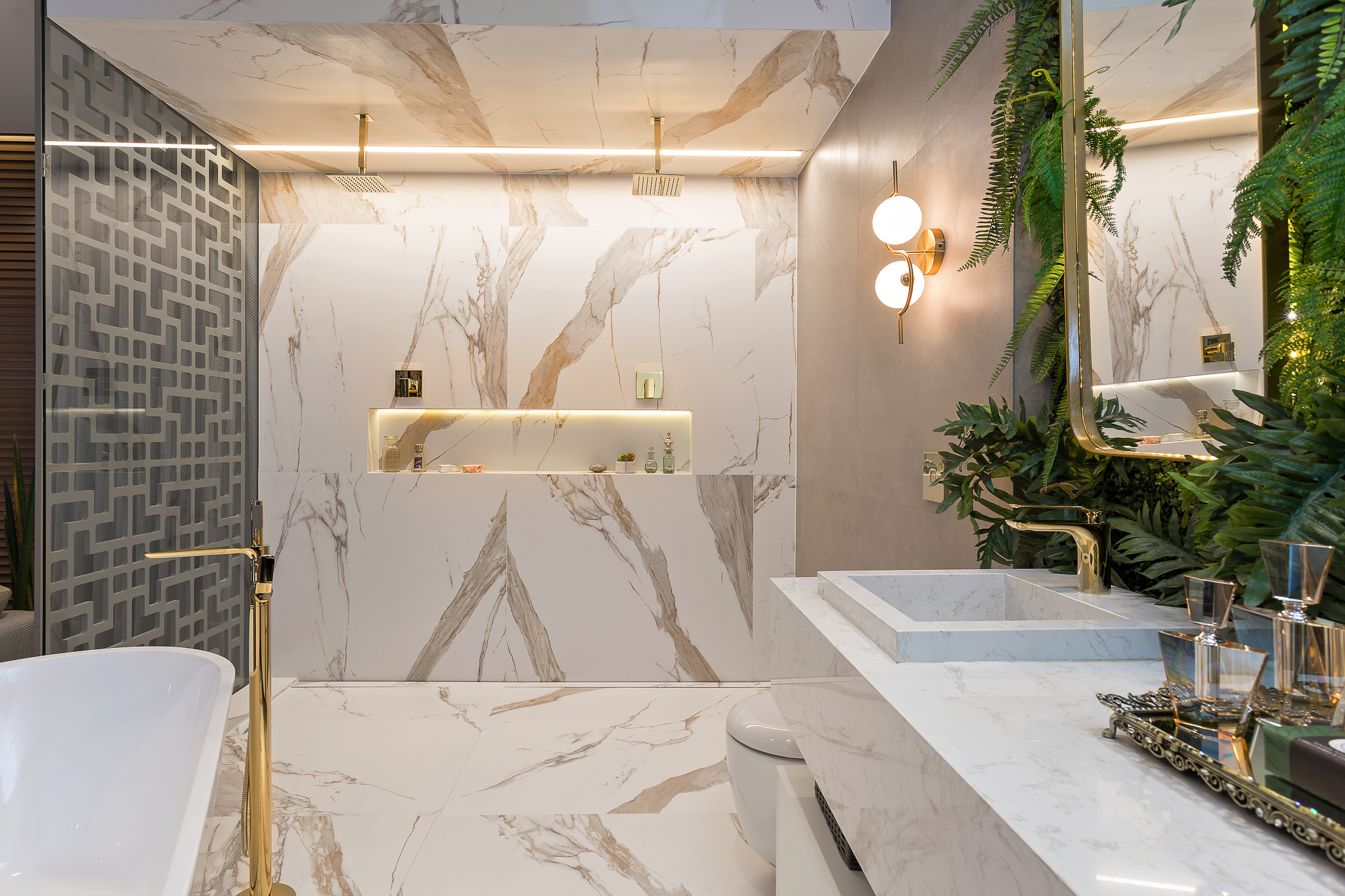 Decorando o banheiro com plantas artificiais - Site Cannes Mobiliário