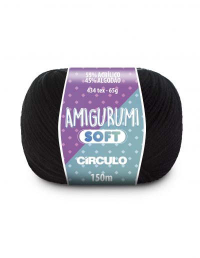 Fio Amigurumi Soft - 150 metros - Circulo-8990 - Preto