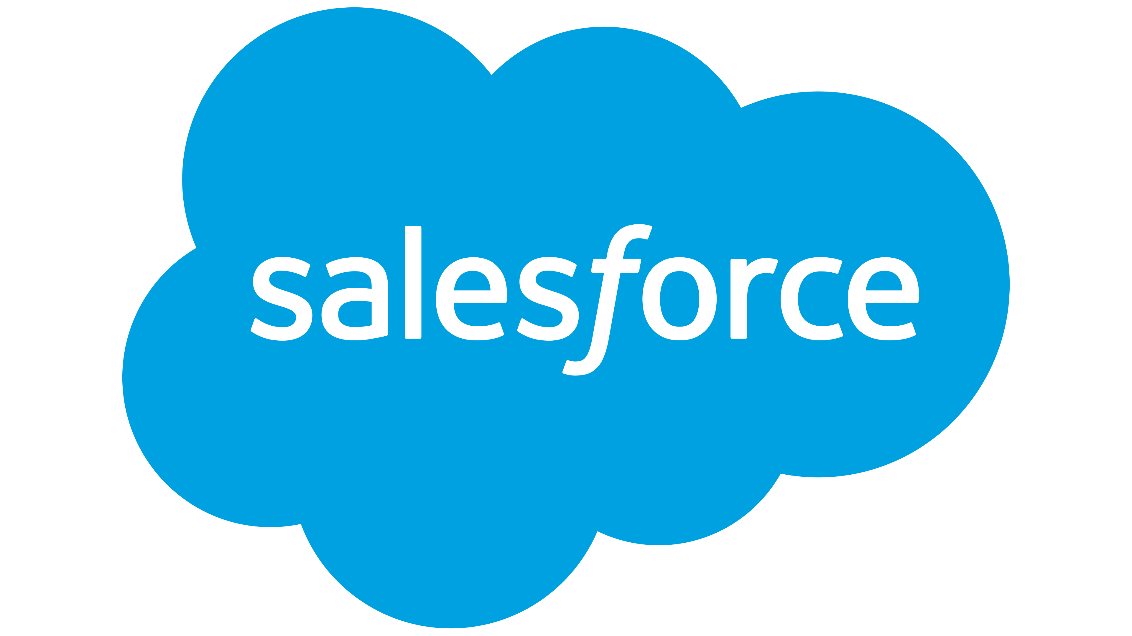 Salesforce-Logo Logotipo da Salesforce. Trata-se de uma nuvem em azul com a palavra “Salesforce” dentro dessa nuvem.