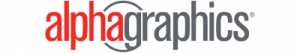 Logotipo AlphaGraphics Faria Lima + Vila Olímpia