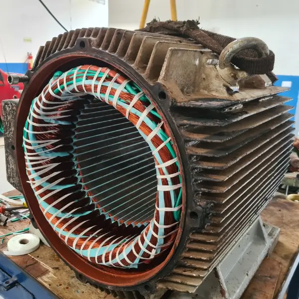 motor elétrico após serviço de rebobinamento