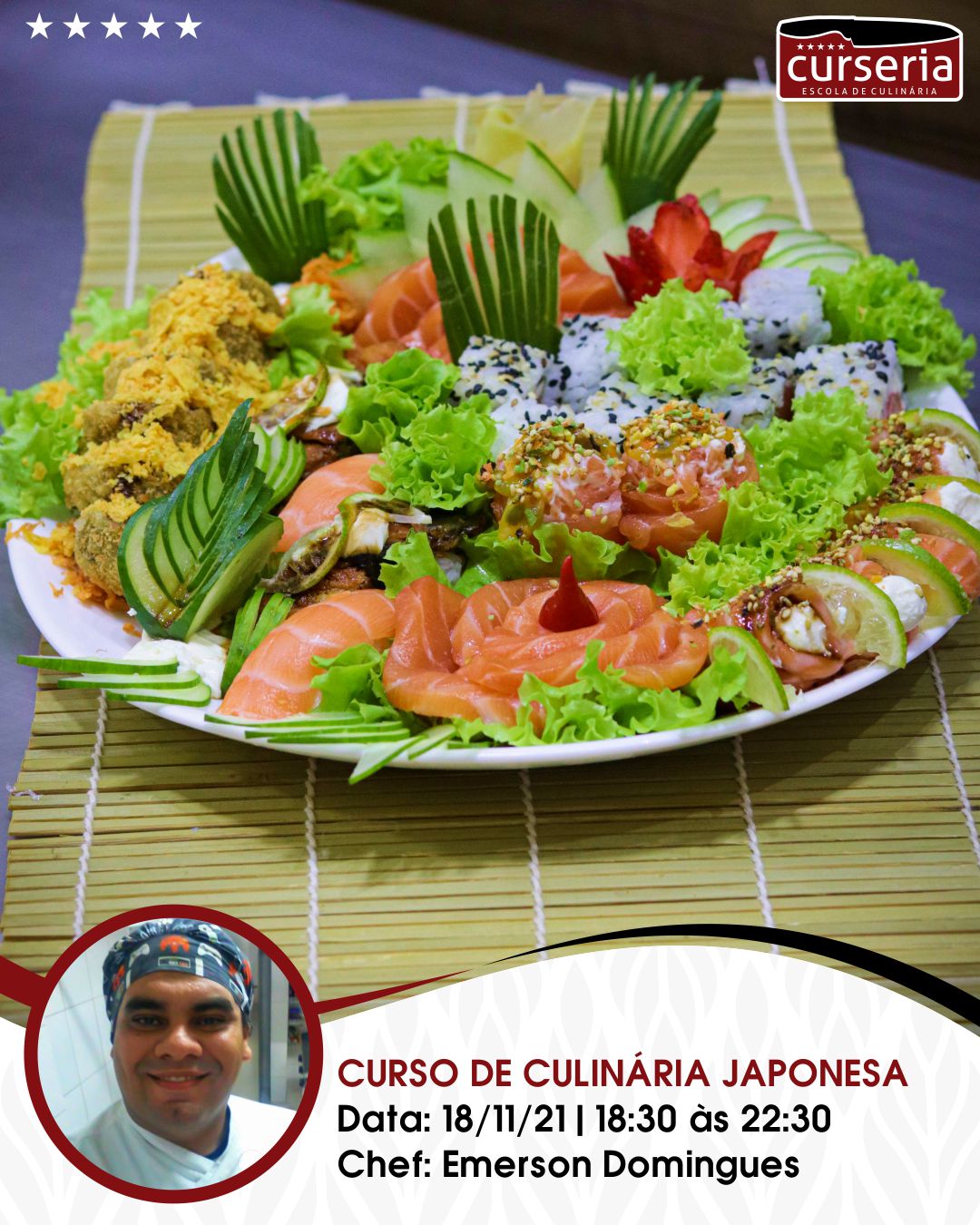 curso sushi curso de culinária japonesa